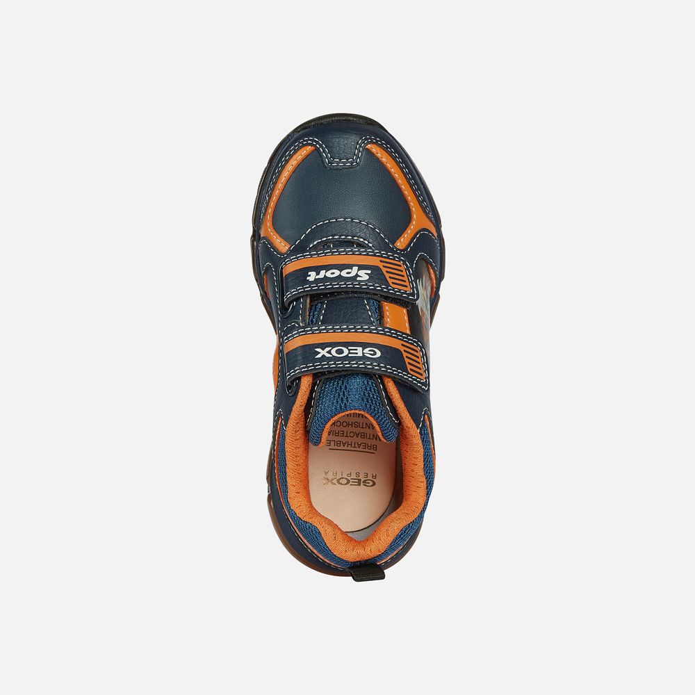 Basket Geox Android - Bleu Marine/Orange - Garcon 906587-IAZ